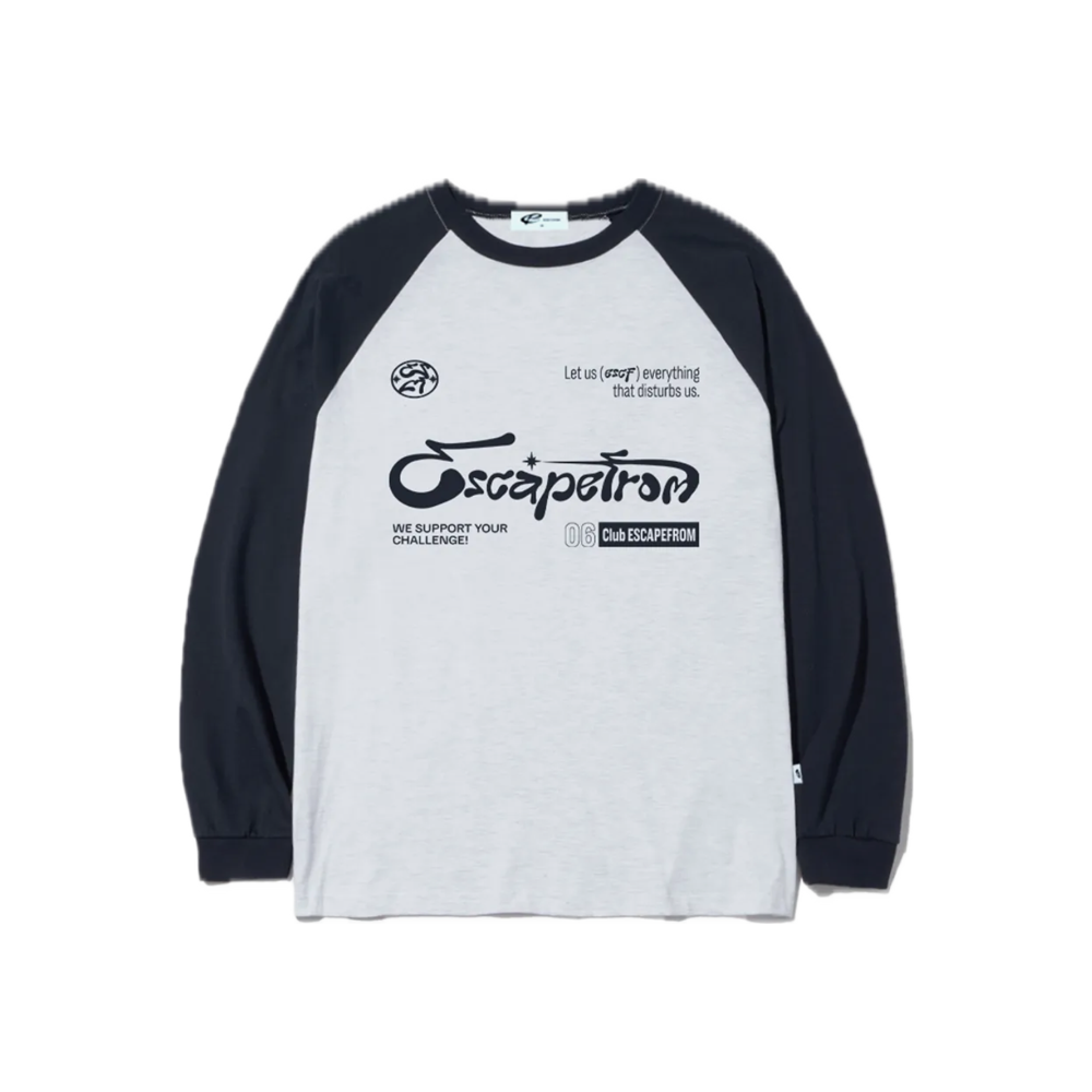 E252LS065NV Escapefrom Challenge Symbol Print Long Sleeve Navy