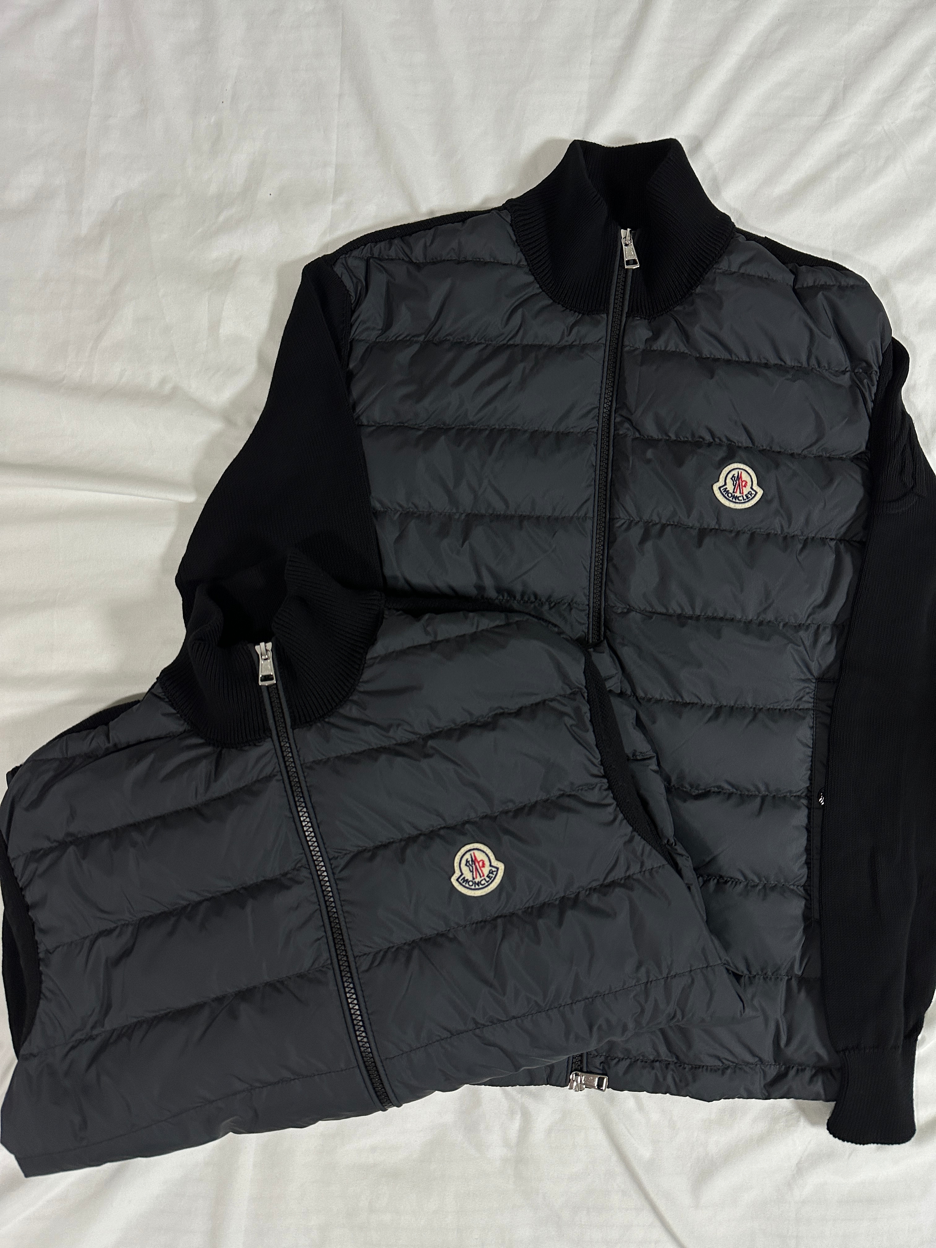 Moncler Padded Cotton Zip-Up Cardigan Black - 24SS 착용 스타일 - 1
