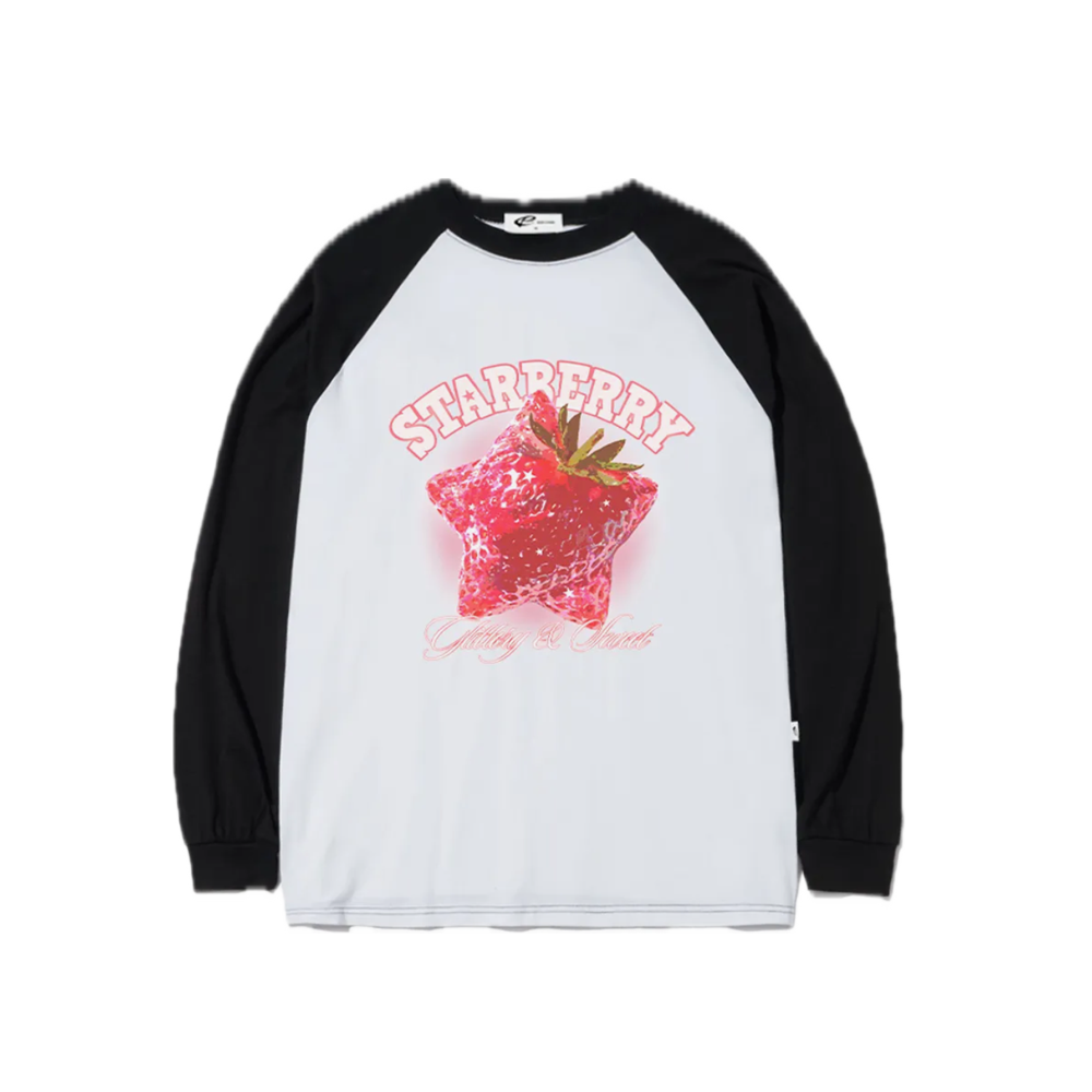 E252LS096BK Escapefrom Star Berry Print Long Sleeve Black