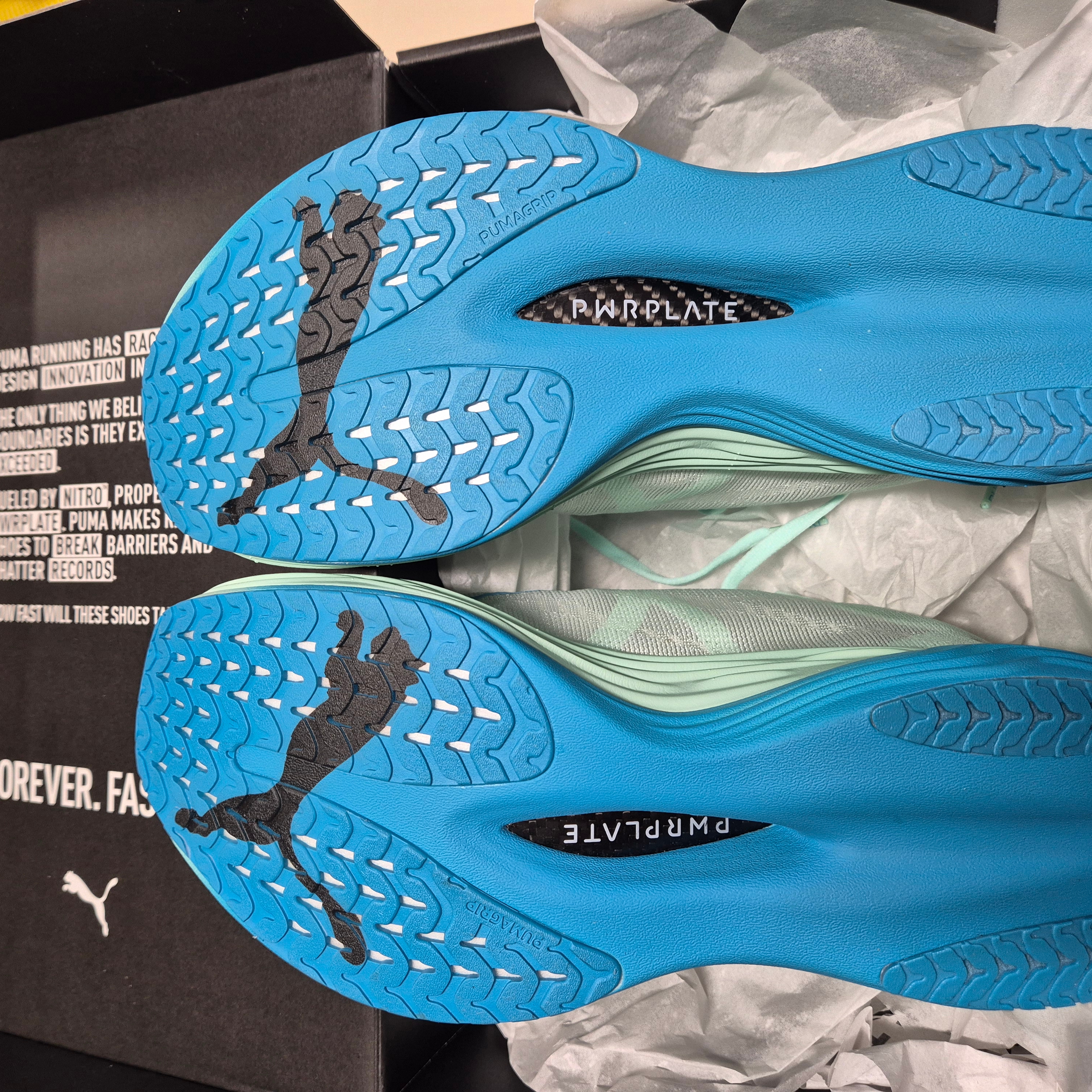 Puma Deviate Nitro Elite 3 Mint Melt Speed Blue 착용 스타일 - 3