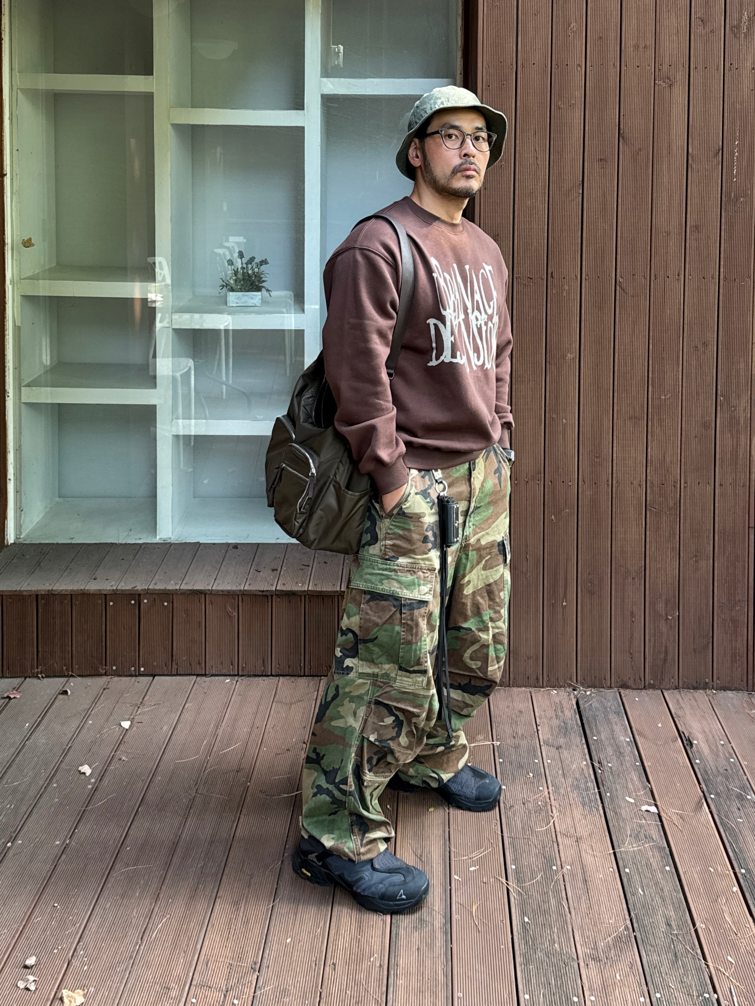 Roa Hiking Minar Black, Vunque Hey Double Pocket Shoulder M Black 착용 스타일 - 5