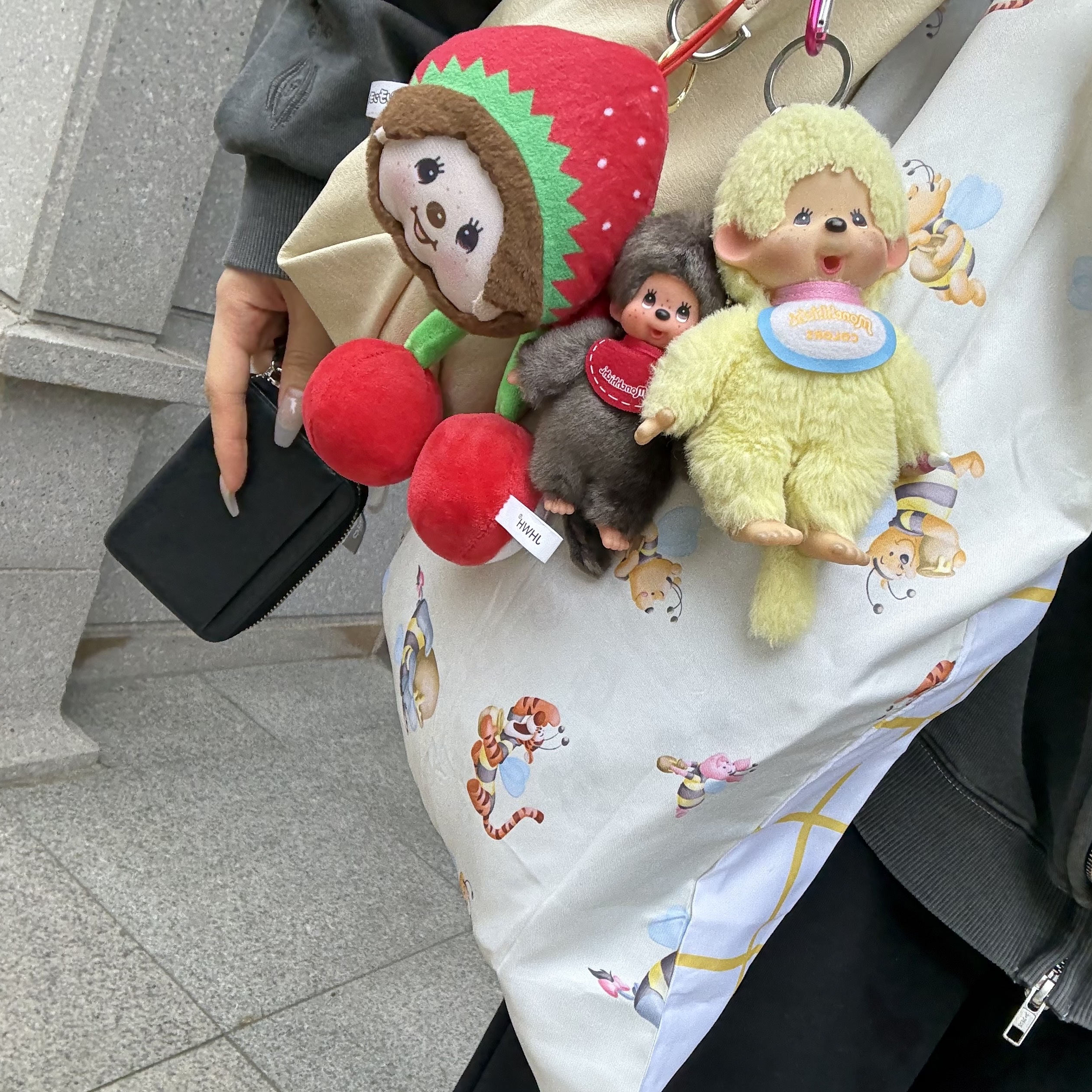 Monchhichi Keychain Mini Boy 착용 스타일