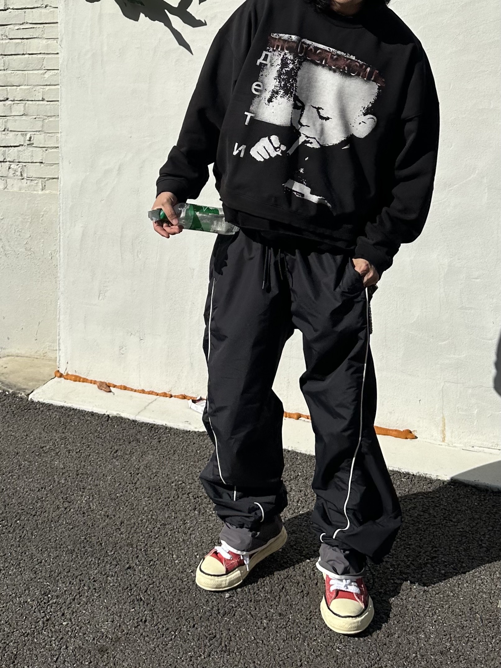 Maison Mihara Yasuhiro Peterson VL OG Sole Canvas Low-top Sneakers Orange, qAp Baby Crewneck Black 착용 스타일 - 1