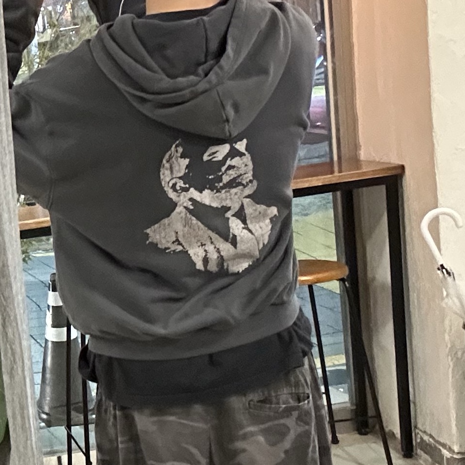 qualisartifexpereo Soviet VTG Hoodie Zip Up 착용 스타일 - 3