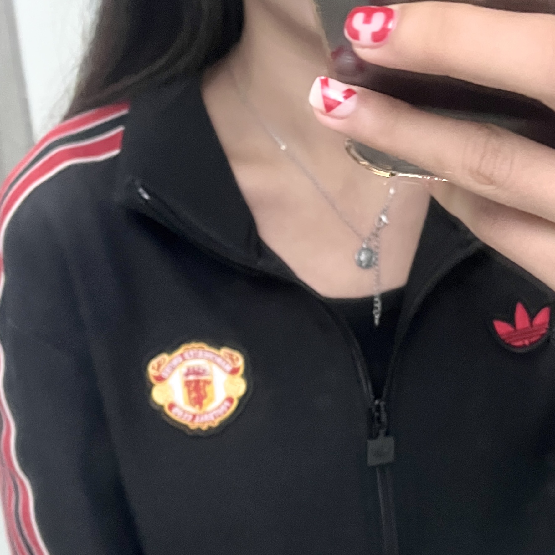 Adidas Manchester United Terrace Icon Track Top Black - KR Sizing 착용 스타일 - 2