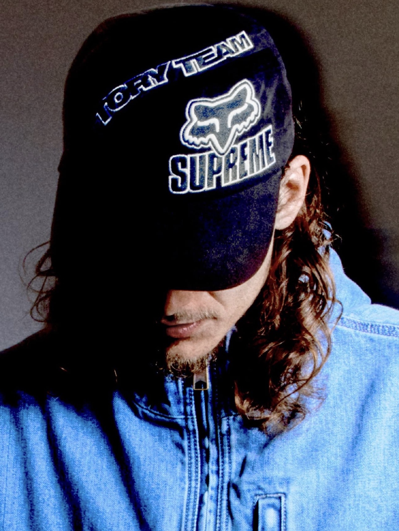 Supreme x Fox Racing Hooded Work Jacket Denim - 25FW 착용 스타일 - 3