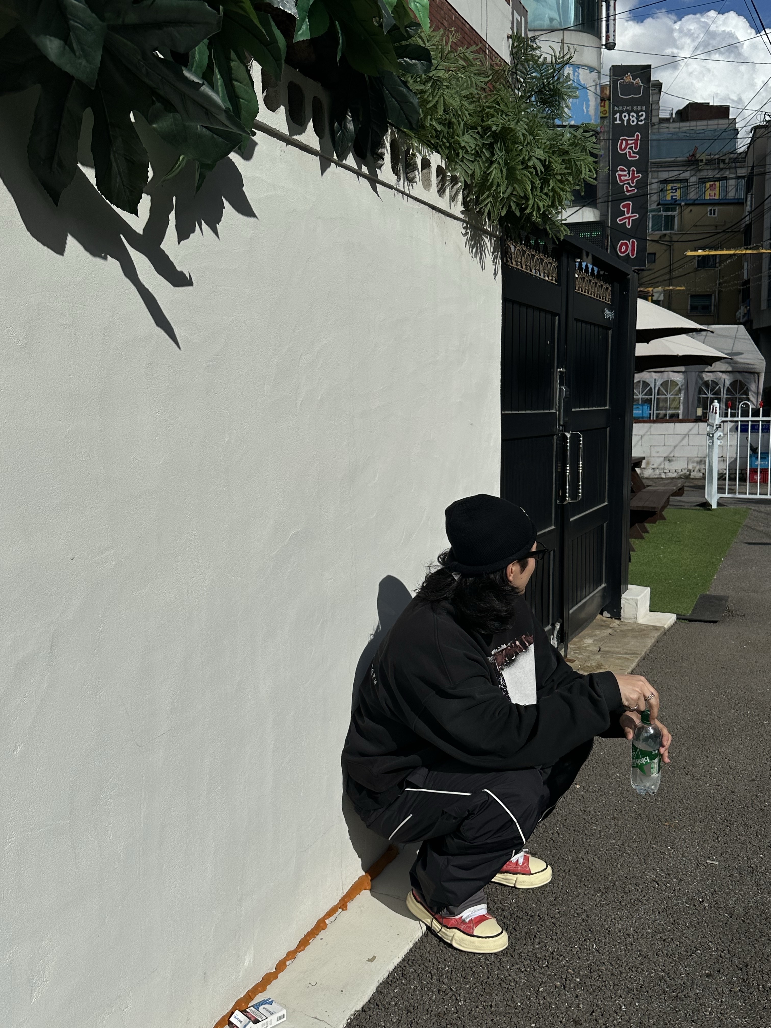 Maison Mihara Yasuhiro Peterson VL OG Sole Canvas Low-top Sneakers Orange, qAp Baby Crewneck Black 착용 스타일 - 3