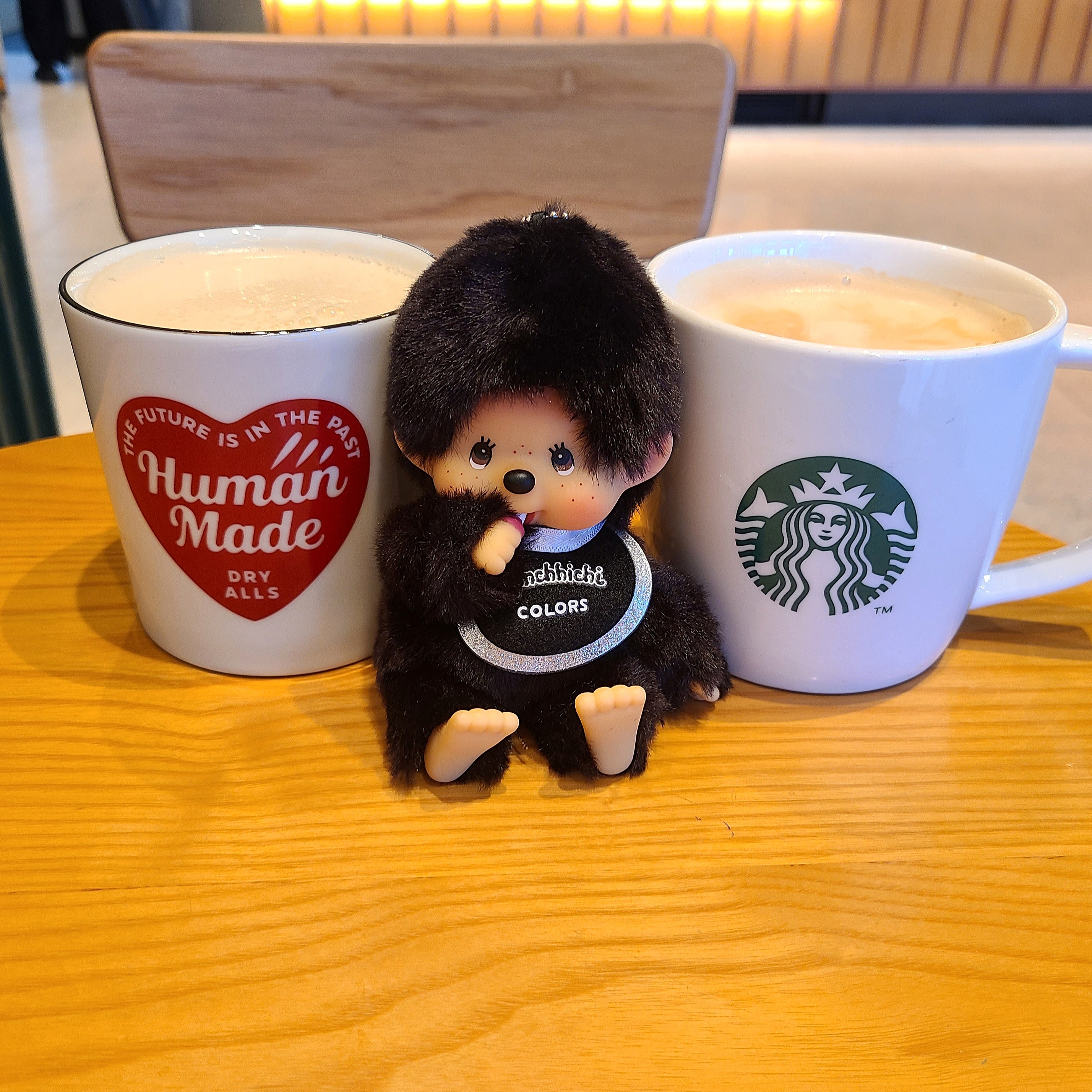 Monchhichi Colors Key Chain Black, Human Made Coffee Mug White 착용 스타일