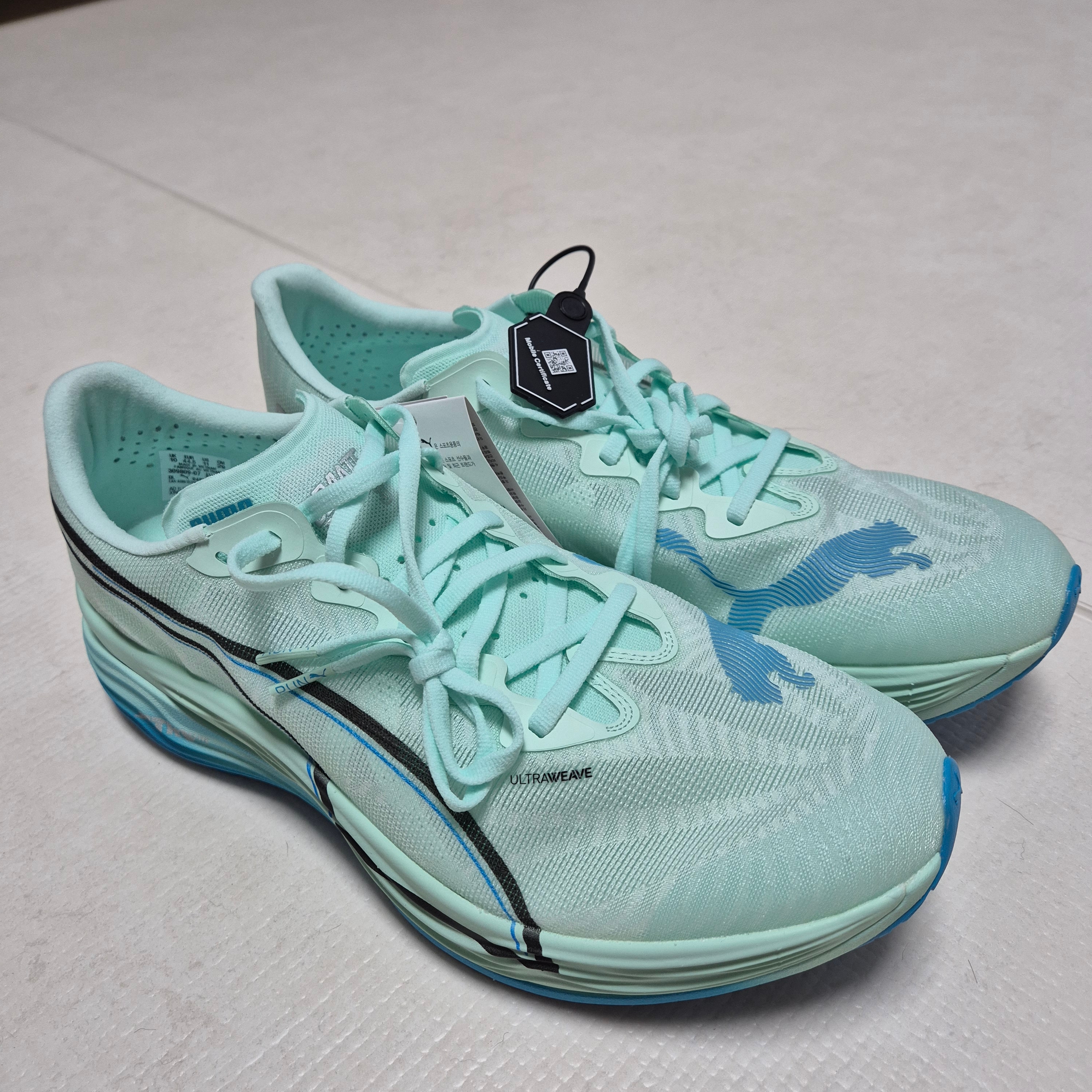 Puma Deviate Nitro Elite 3 Mint Melt Speed Blue 착용 스타일 - 4