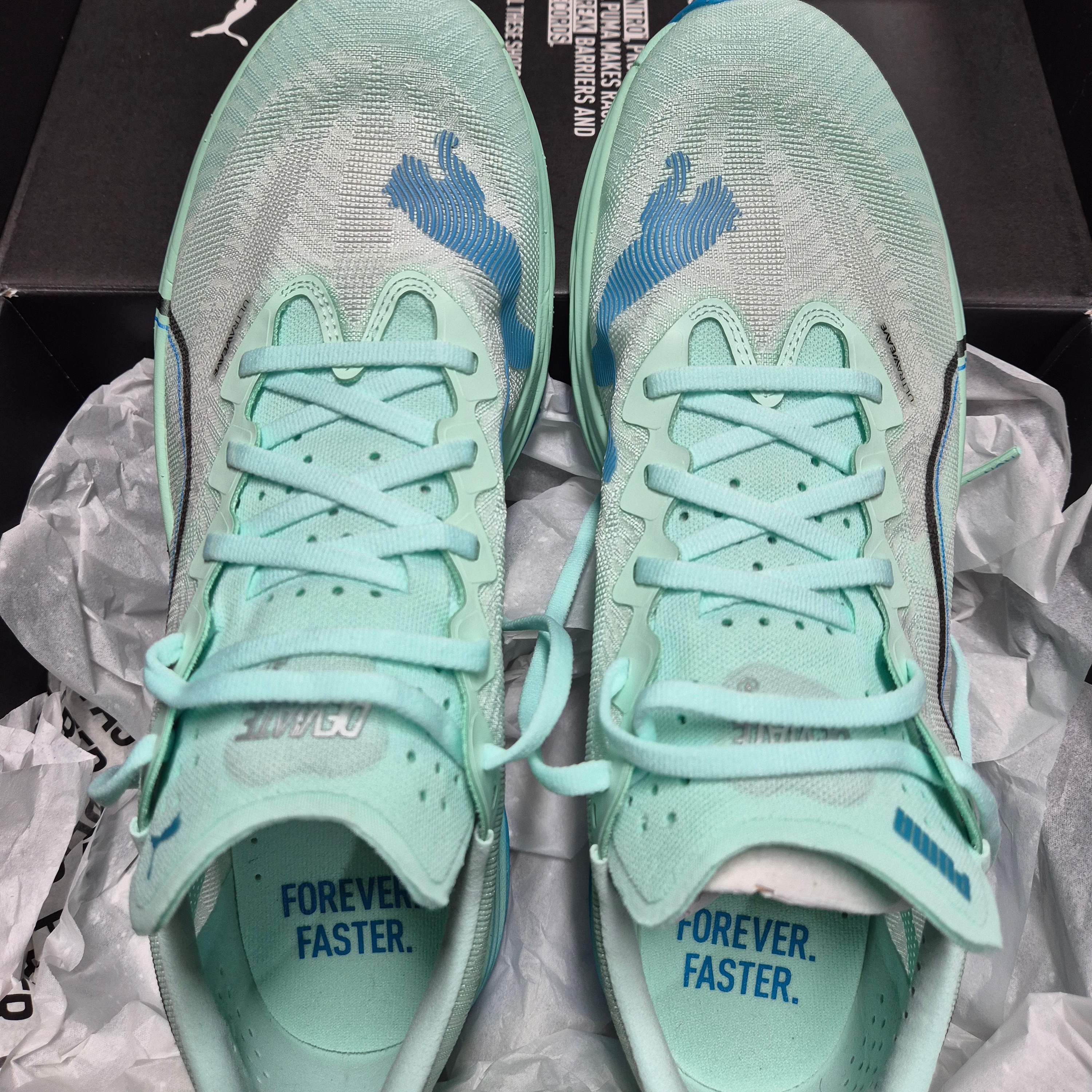 Puma Deviate Nitro Elite 3 Mint Melt Speed Blue 착용 스타일 - 2