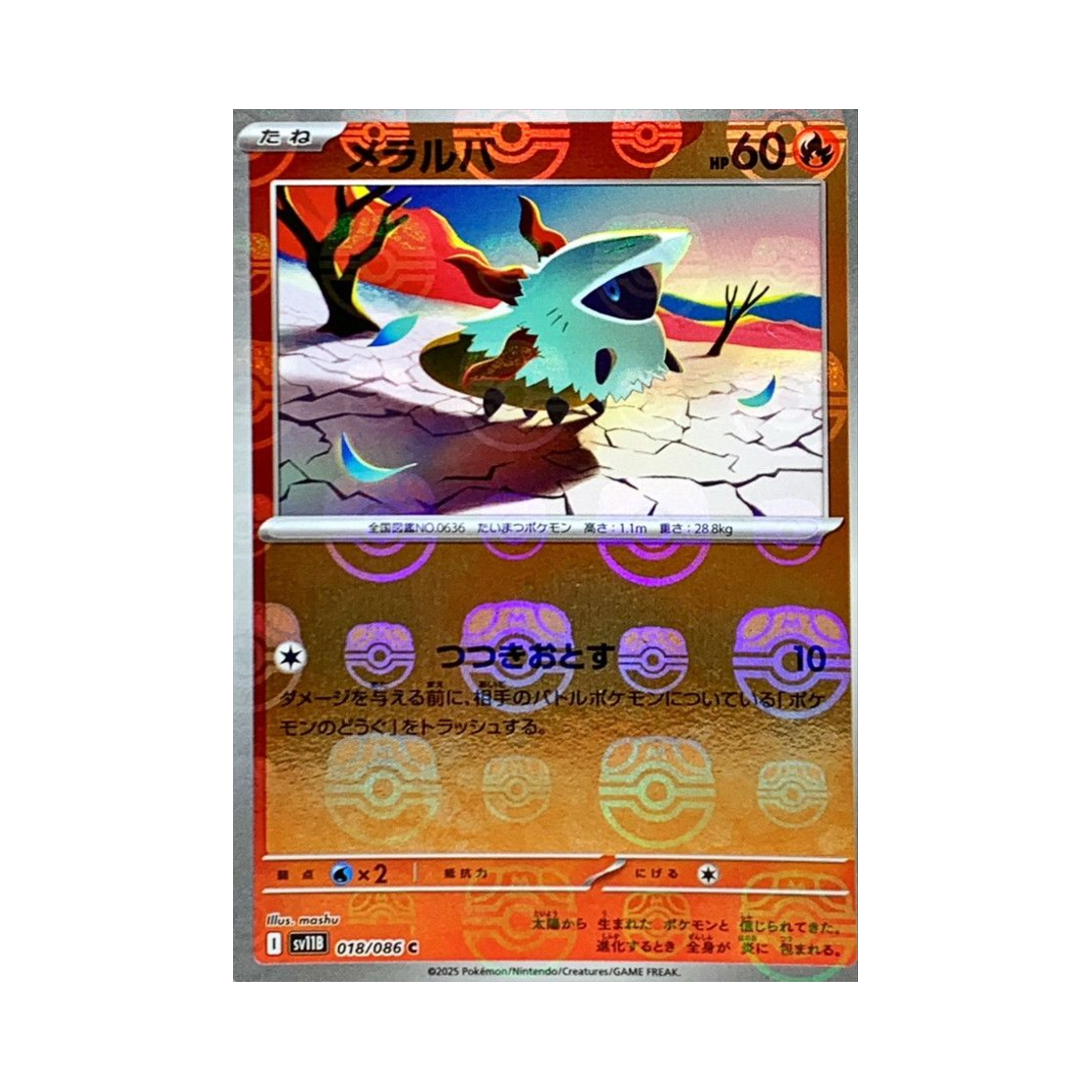 포켓몬 TCG 활화르바 C 마스터볼 미러 블랙 볼트 (일어판)(Pokemon TCG Larvesta C Masterball Mirror Black Bolt (Japanese Ver.)) - 1