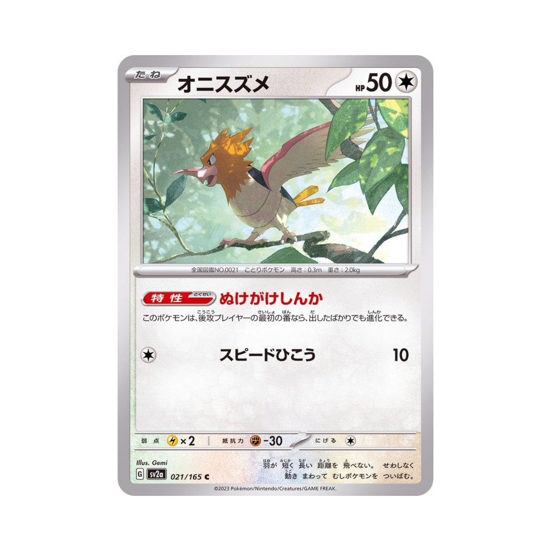 포켓몬 TCG 깨비참 C 포켓몬 카드 151 (일어판)(Pokemon TCG Spearow C Pokemon Card 151 (Japanese Ver.)) - 1