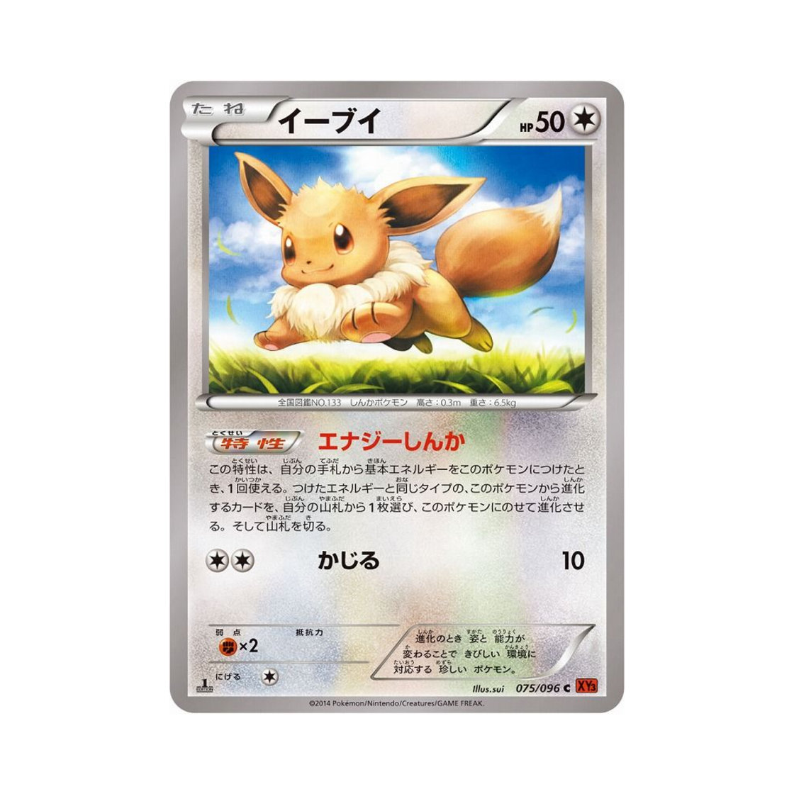 XY3-075-096 Pokemon TCG Eevee C Rising Fist 1st Edition (Japanese Ver.)