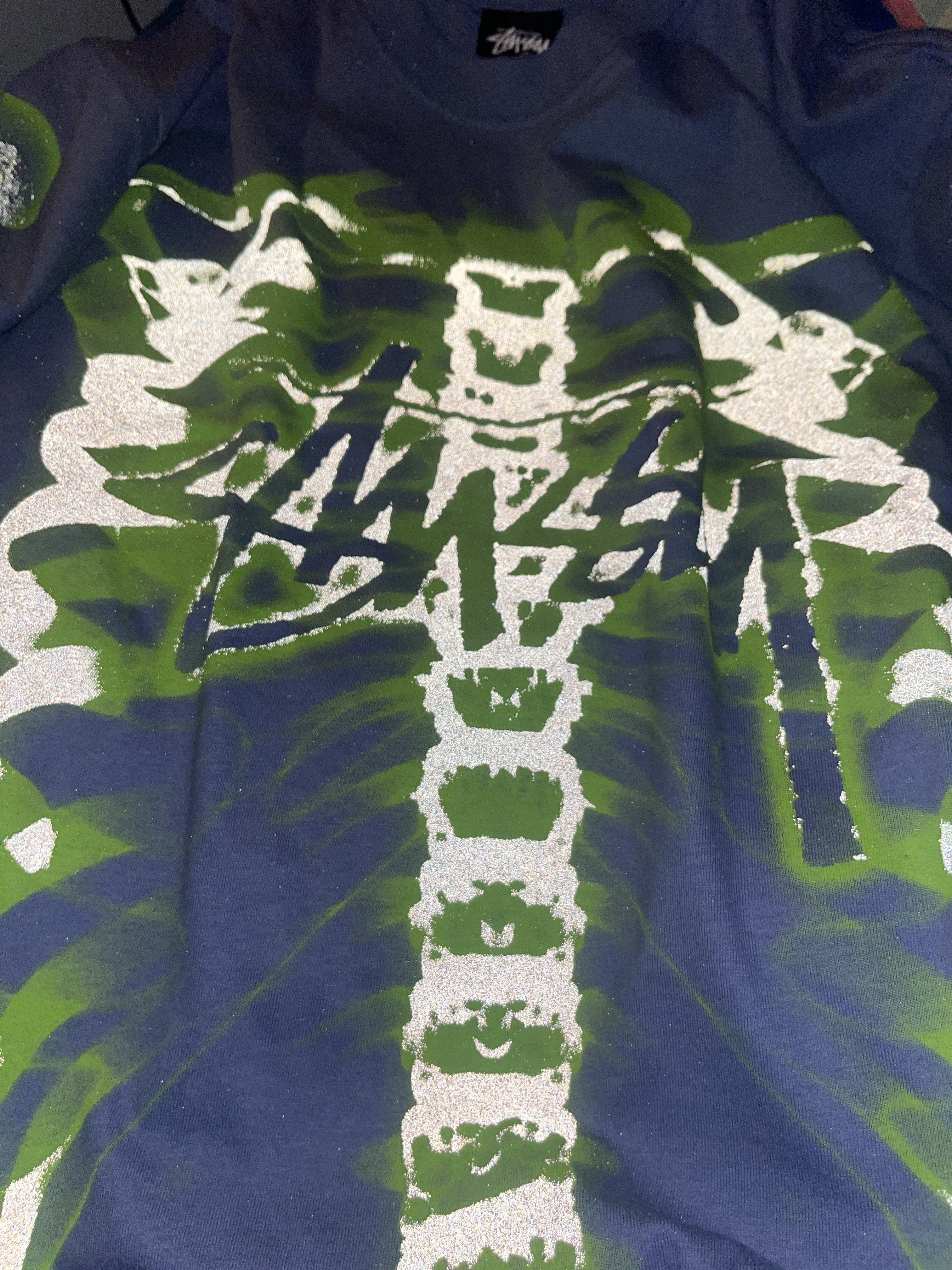 Stussy Rib Cage LS T-Shirt Storm 착용 스타일 - 1