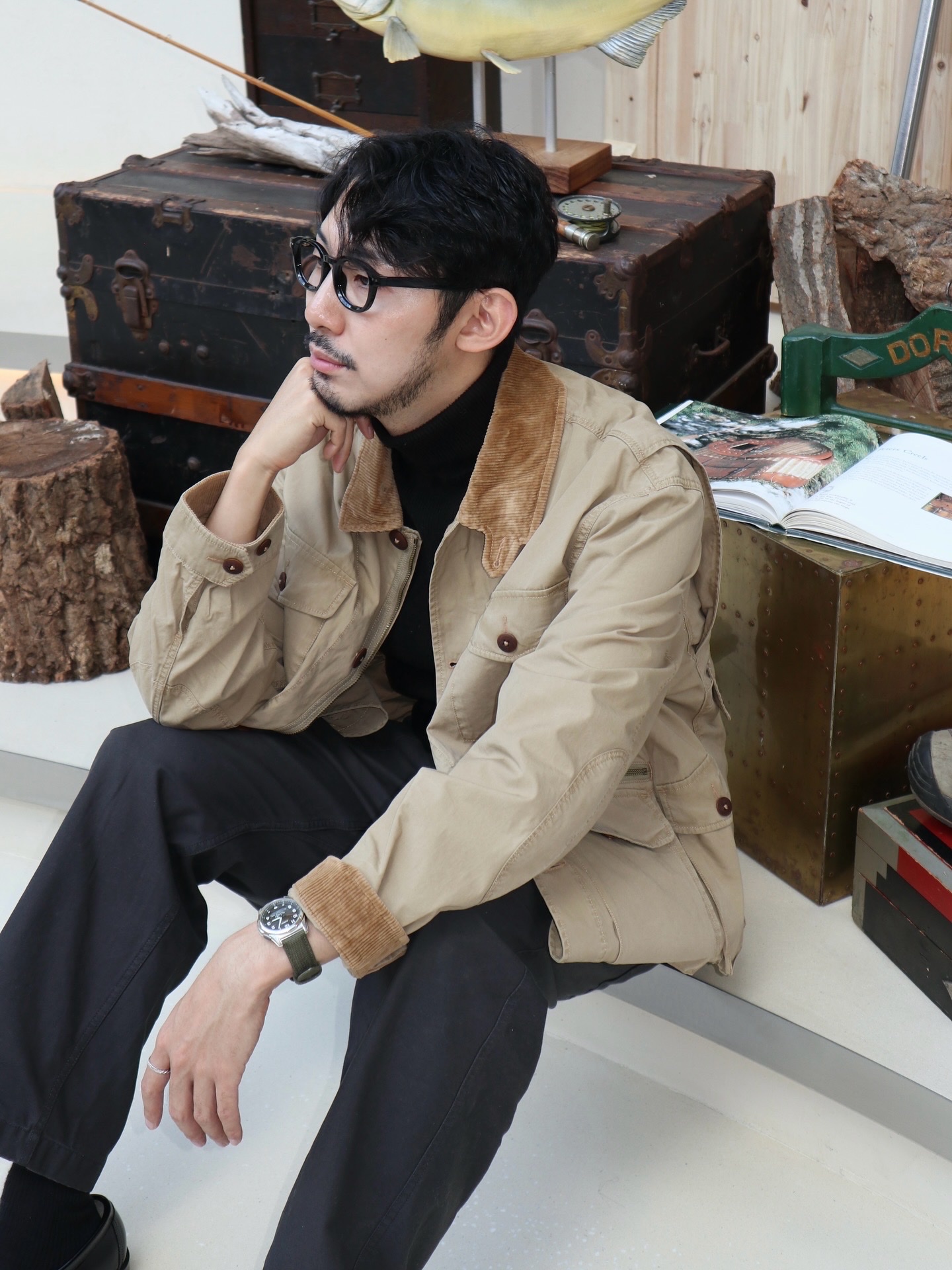 [10% 적립] [KREAM Limited Edition The Trophy Fishing Club] Polo Ralph Lauren Canvas Wading Jacket Khaki - 25FW 착용 스타일 - 1