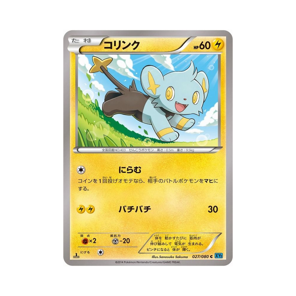 포켓몬 TCG 꼬링크 C 와일드 블레이즈 퍼스트 에디션 (일어판)(Pokemon TCG Shinx C Wild Blaze 1st Edition (Japanese Ver.)) - 1