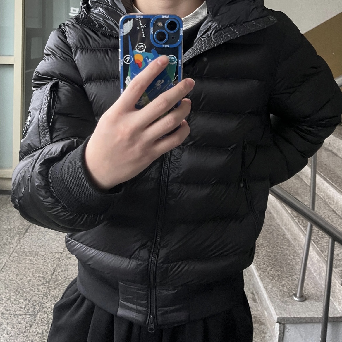C.P. Company D.D. Shell Down Jacket Black - 25FW 착용 스타일