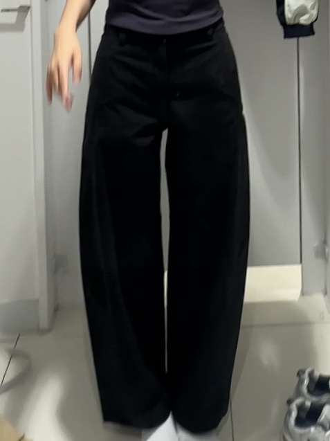 (W) Uniqlo Jersey Barrel Leg Pants Navy - KR 착용 스타일