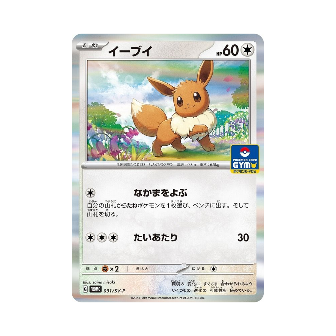 포켓몬 TCG 이브이 (포켓몬 카드 체육관) P 스칼렛&바이올렛 프로모 카드 (일어판)(Pokemon TCG Eevee (Pokemon Card Gym) P Scarlet & Violet Promos (Japanese Ver.)) - 1