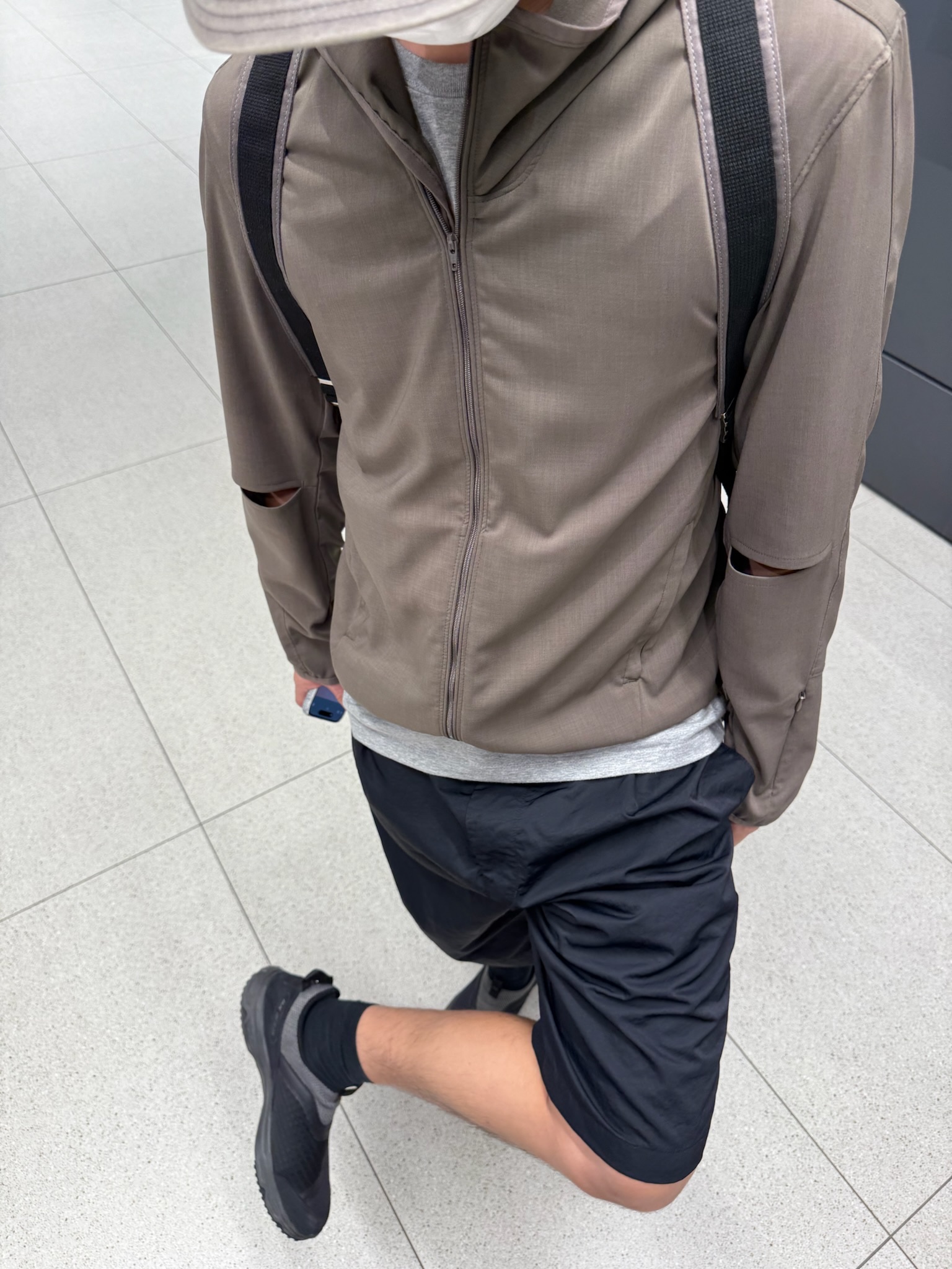 Salomon RX Snug Black Magnet, Diesel x Thug Club 5 Pockets Thug Club Denim Pants Black Dark Gray 착용 스타일 - 1