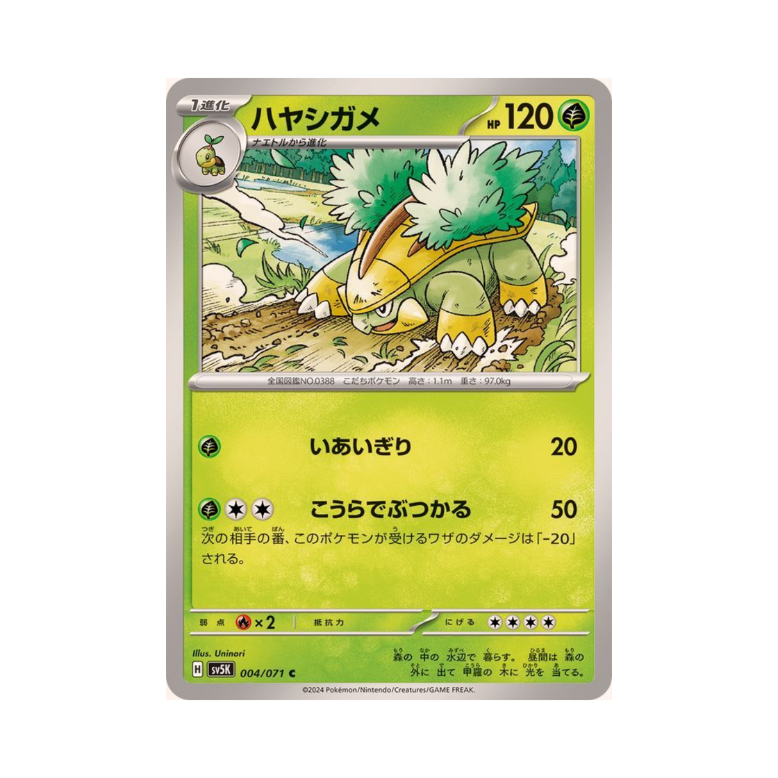 포켓몬 TCG 수풀부기 C 와일드 포스 (일어판)(Pokemon TCG Grotle C Wild Force (Japanese Ver.))