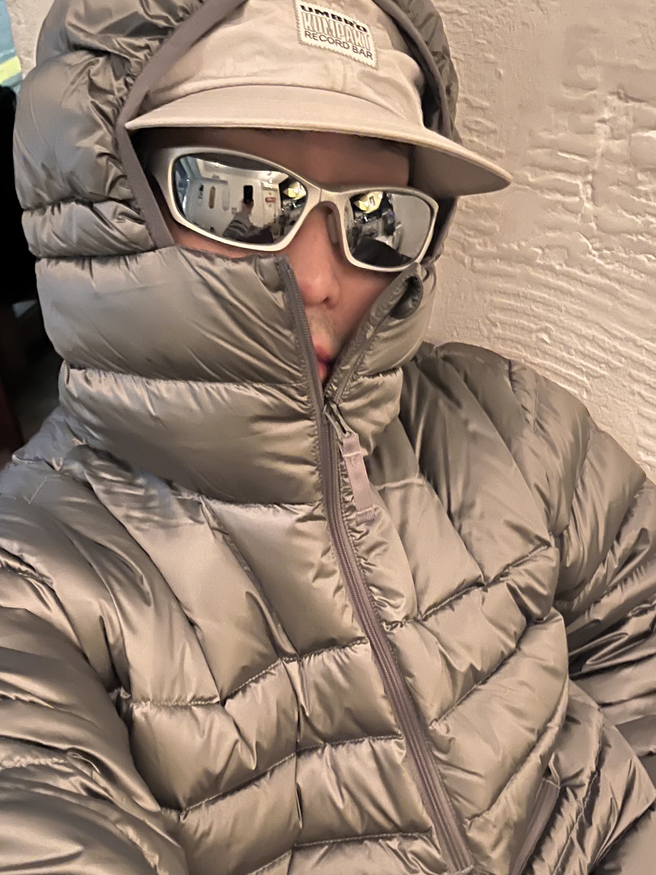 Supreme Micro Down Half Zip Hooded Pullover Silver - 25FW 착용 스타일