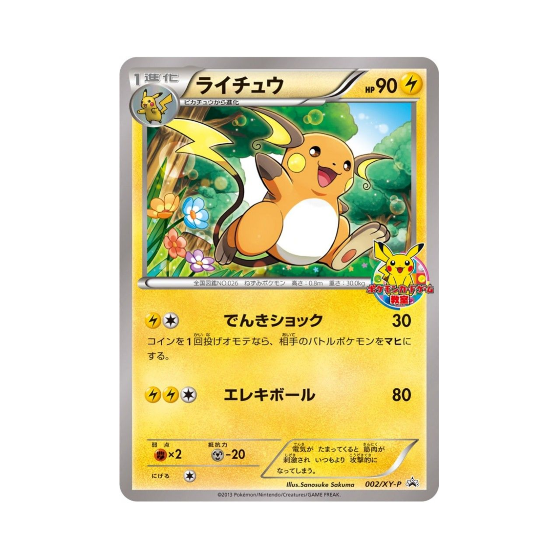 PROMO002-XY-P Pokemon TCG Raichu P XY Promos (Japanese Ver.)