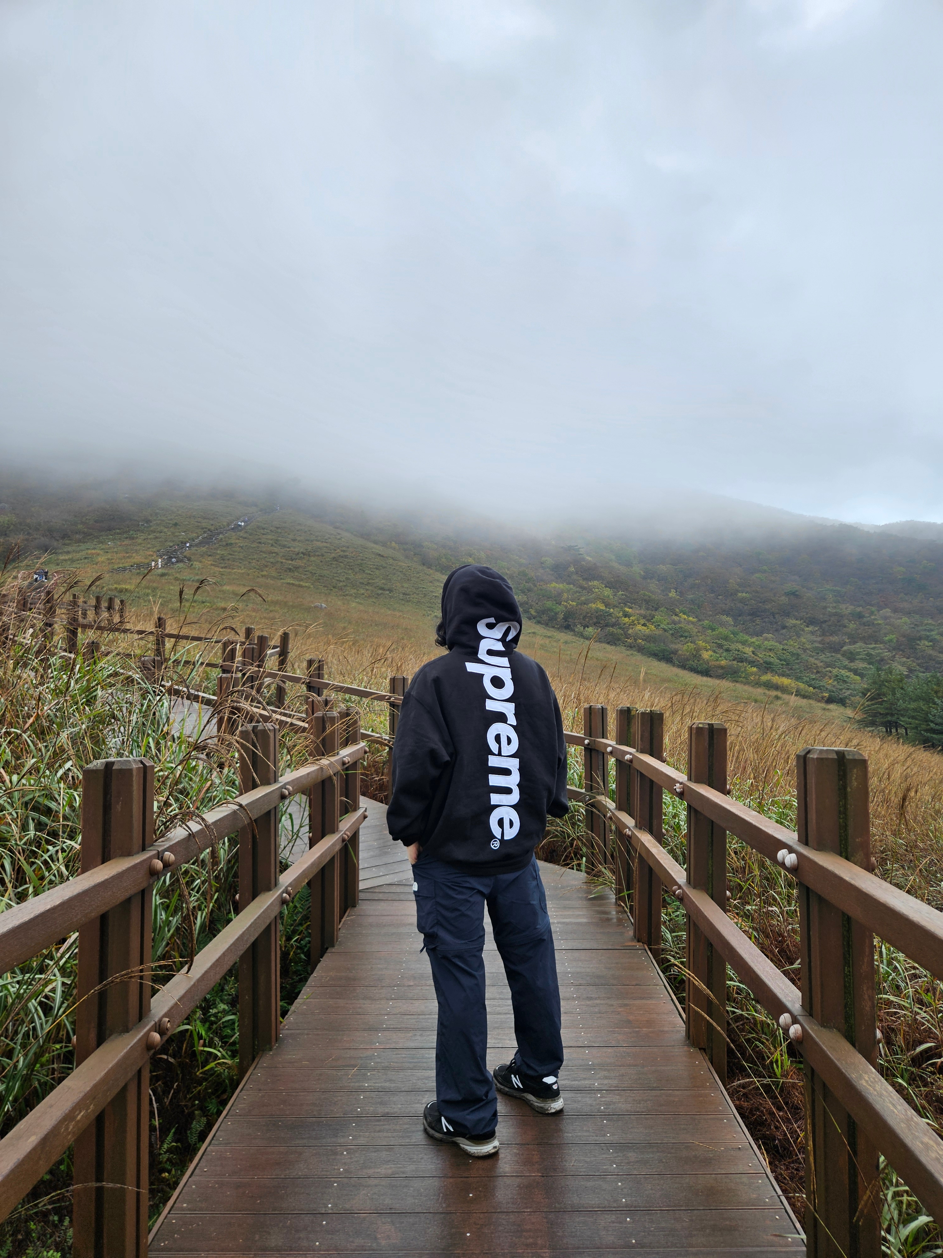 Supreme Satin Applique Hooded Sweatshirt Black - 25FW 착용 스타일 - 7
