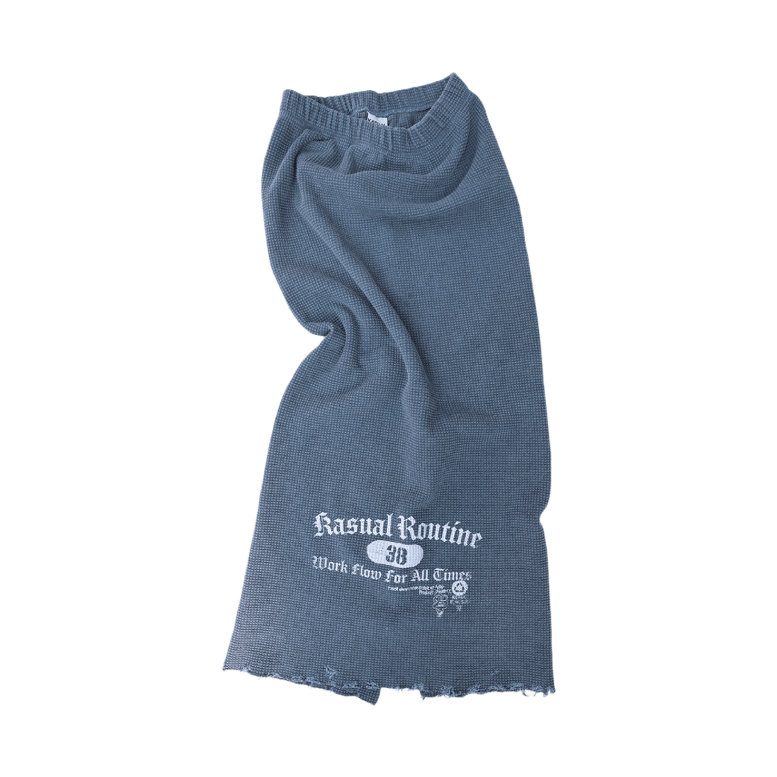 km25fw33 Kasual Manual Pigment Heavy Waffle Skirt Navy