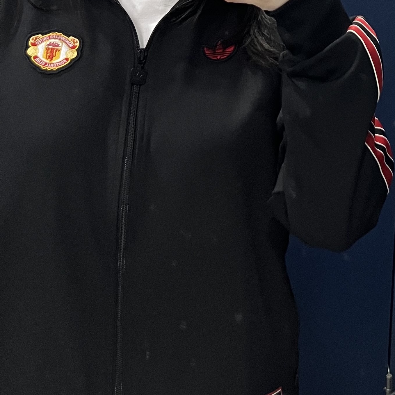 Adidas Manchester United Terrace Icon Track Top Black - KR Sizing 착용 스타일