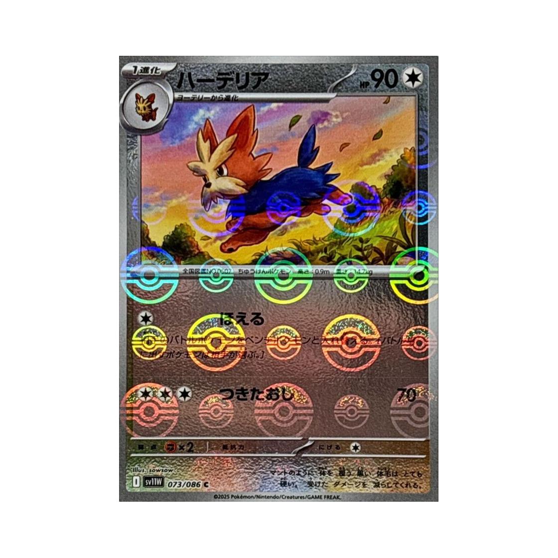 포켓몬 TCG 하데리어 C 몬스터볼 미러 화이트 플레어 (일어판)(Pokemon TCG Herdier C Monsterball Mirror White Flare (Japanese Ver.)) - 1