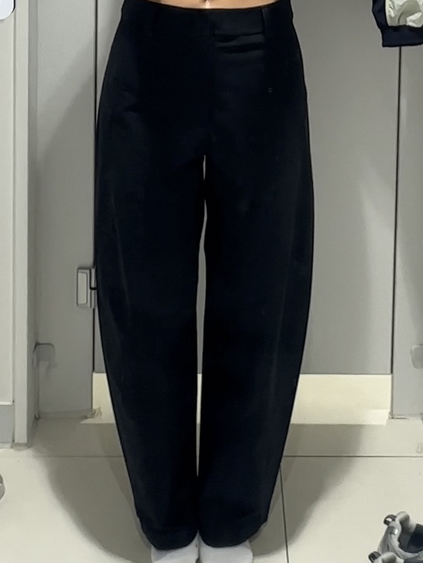 (W) Uniqlo Jersey Barrel Leg Pants Navy - KR 착용 스타일