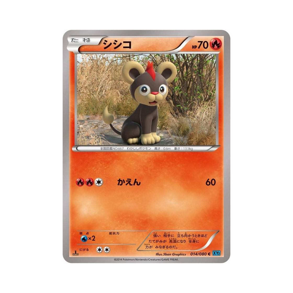 포켓몬 TCG 레오꼬 C 와일드 블레이즈 퍼스트 에디션 (일어판)(Pokemon TCG Litleo C Wild Blaze 1st Edition (Japanese Ver.)) - 1