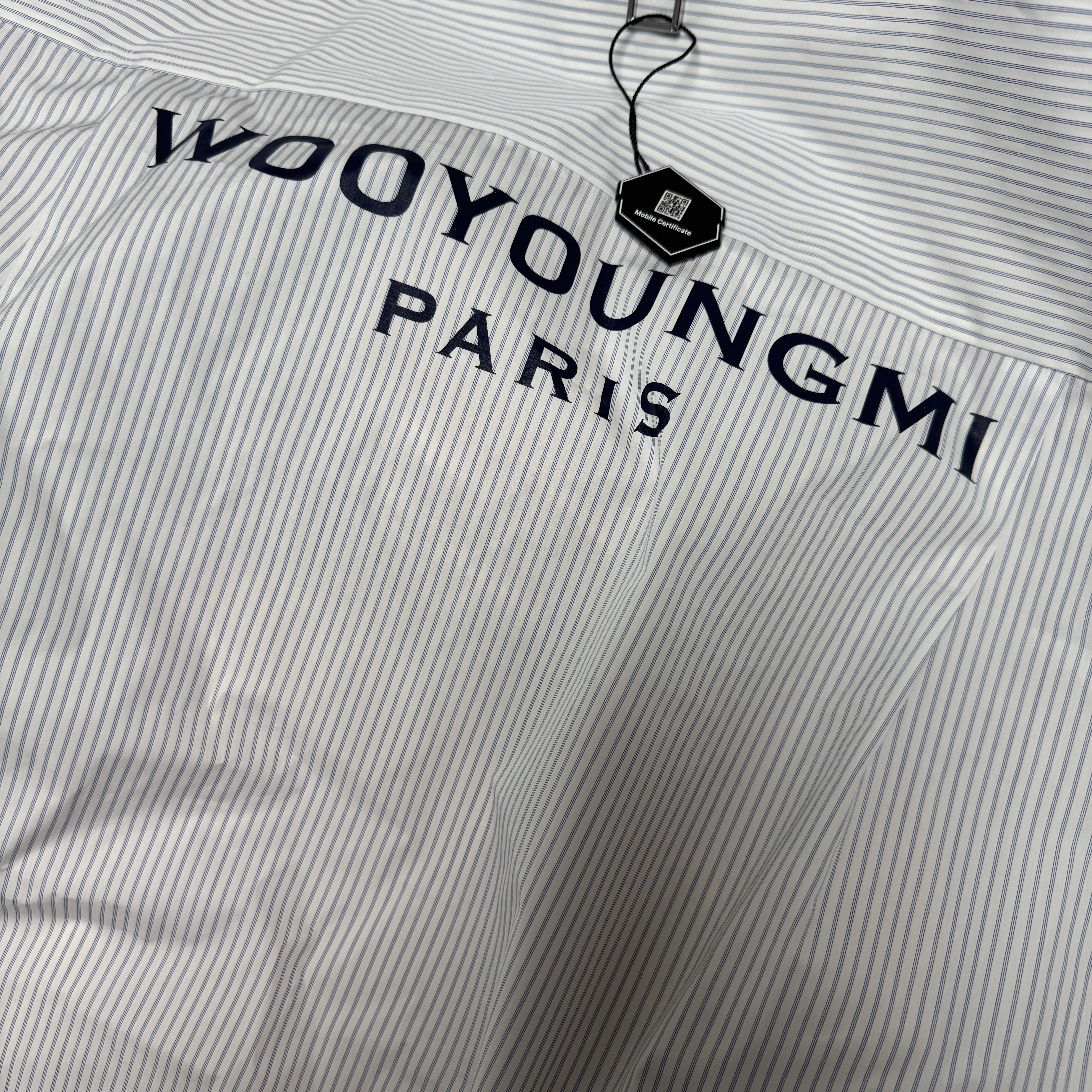 Wooyoungmi Cotton Back Logo Shirt Blue - 25SS 착용 스타일