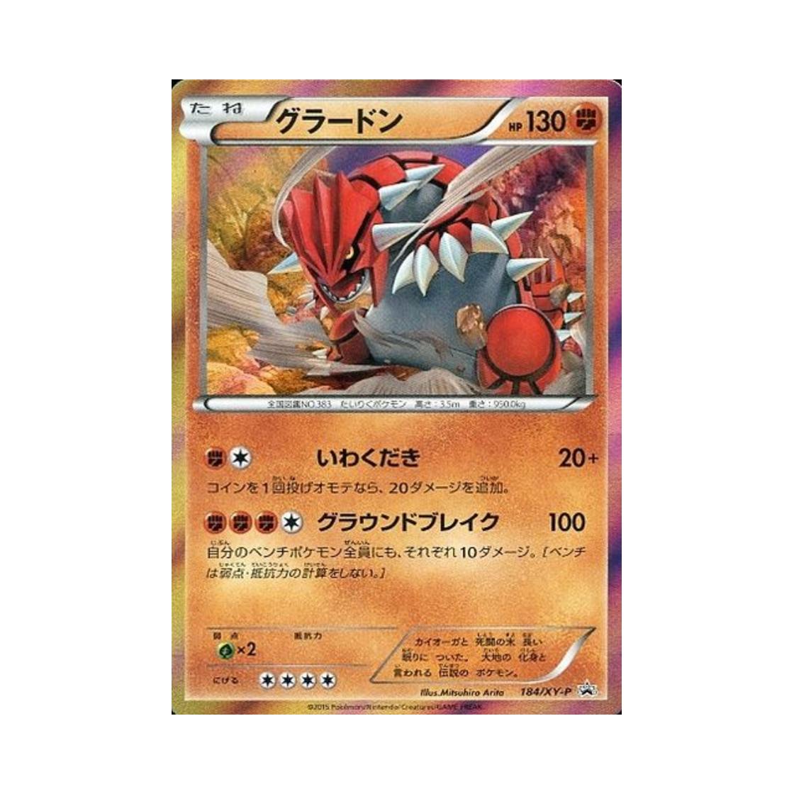 PROMO184-XY-P Pokemon TCG Groudon P XY Promos (Japanese Ver.)