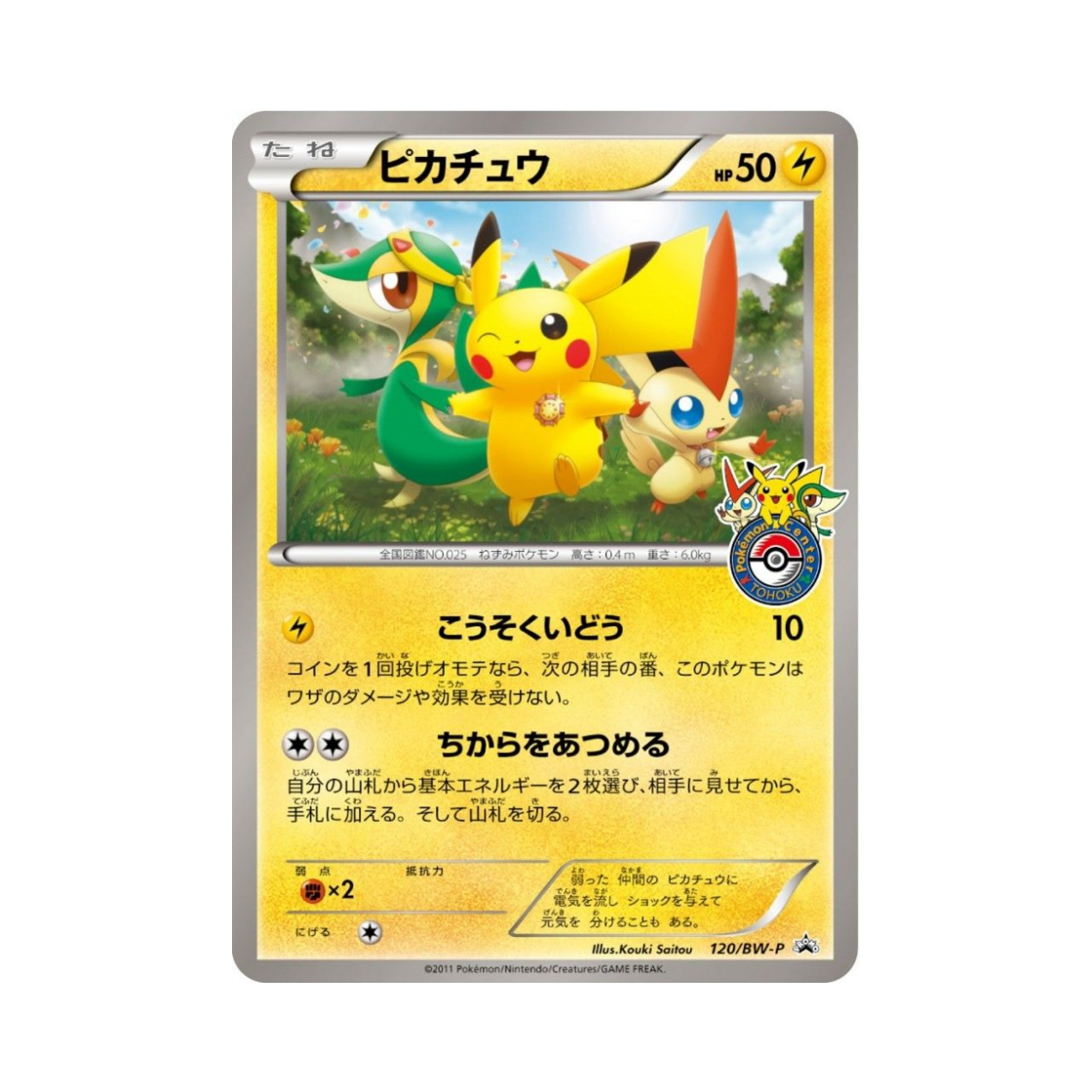 PROMO120-BW-P Pokemon TCG Pikachu P Black & White Promos (Japanese Ver.)