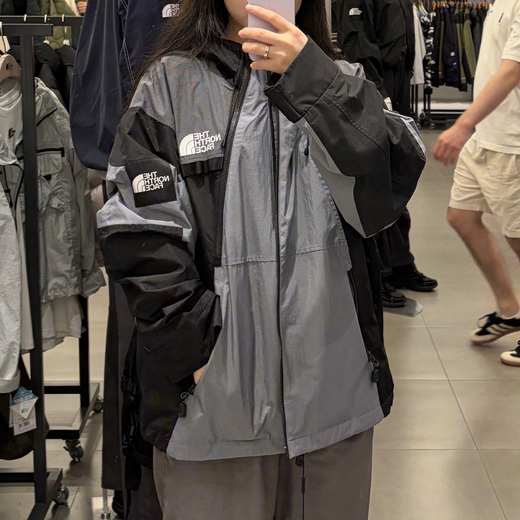 The North Face Line-X Jacket Gray - 25FW 착용 스타일