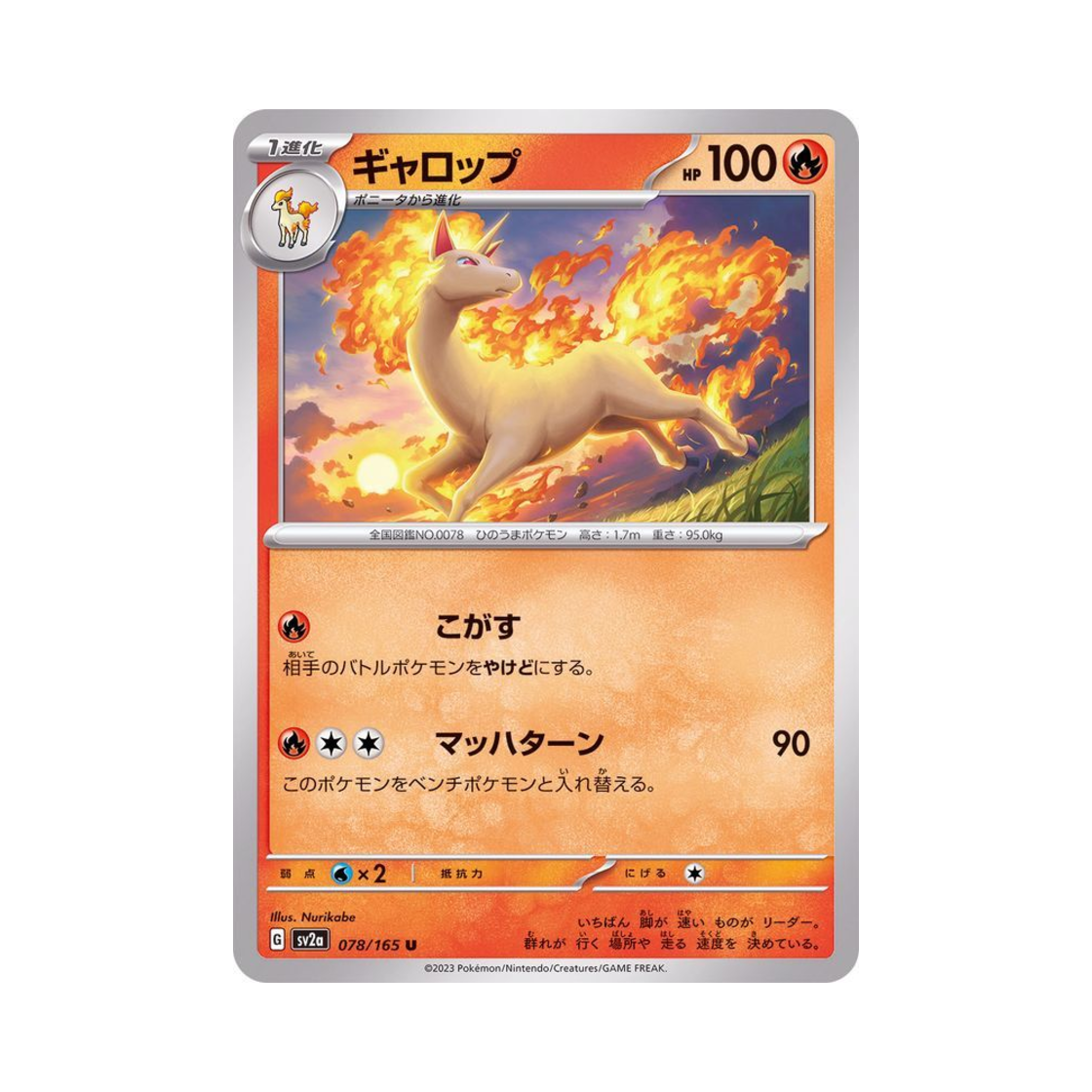 포켓몬 TCG 날쌩마 U 포켓몬 카드 151 (일어판)(Pokemon TCG Rapidash U Pokemon Card 151 (Japanese Ver.)) - 1