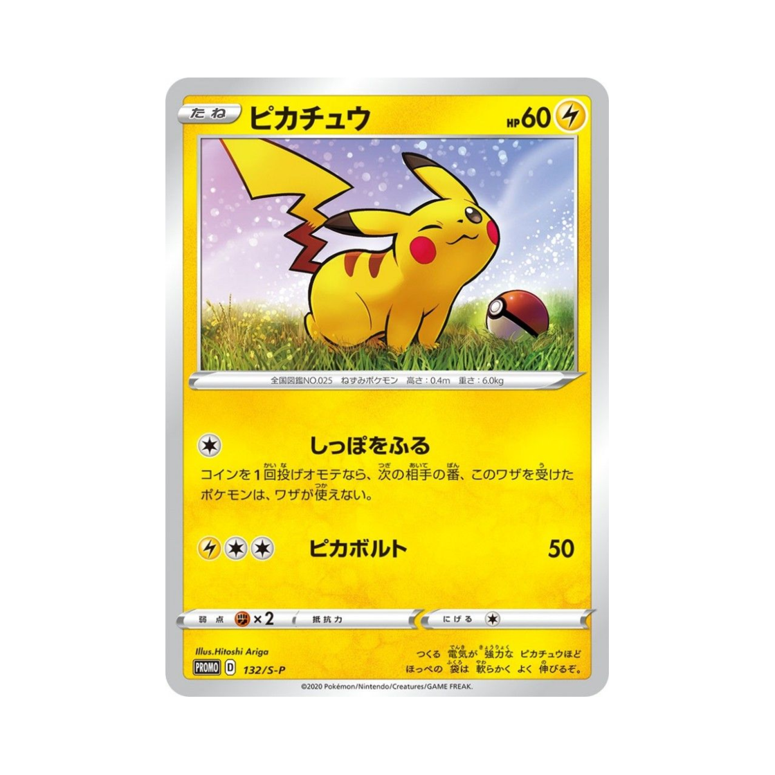 PROMO132-S-P Pokemon TCG Pikachu P Sword & Shield Promos (Japanese Ver.)