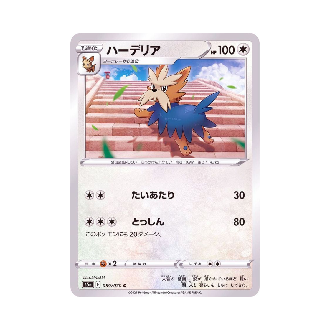 포켓몬 TCG 하데리어 C 쌍벽의 파이터 (일어판)(Pokemon TCG Herdier C Matchless Fighter (Japanese Ver.)) - 1
