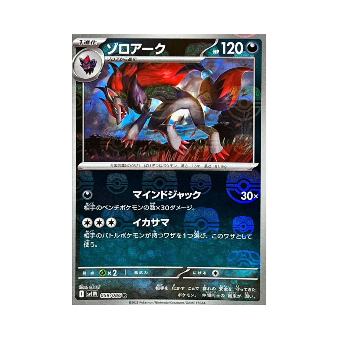 포켓몬 TCG 조로아크 R 마스터볼 미러 화이트 플레어 (일어판)(Pokemon TCG Zoroark R Masterball Mirror White Flare (Japanese Ver.)) - 1
