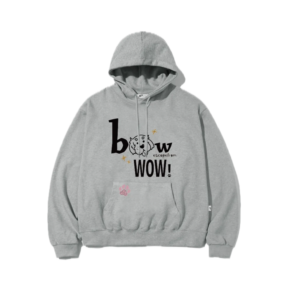 E252HD050GR Escapefrom Bowwow Print Hoodie Gray
