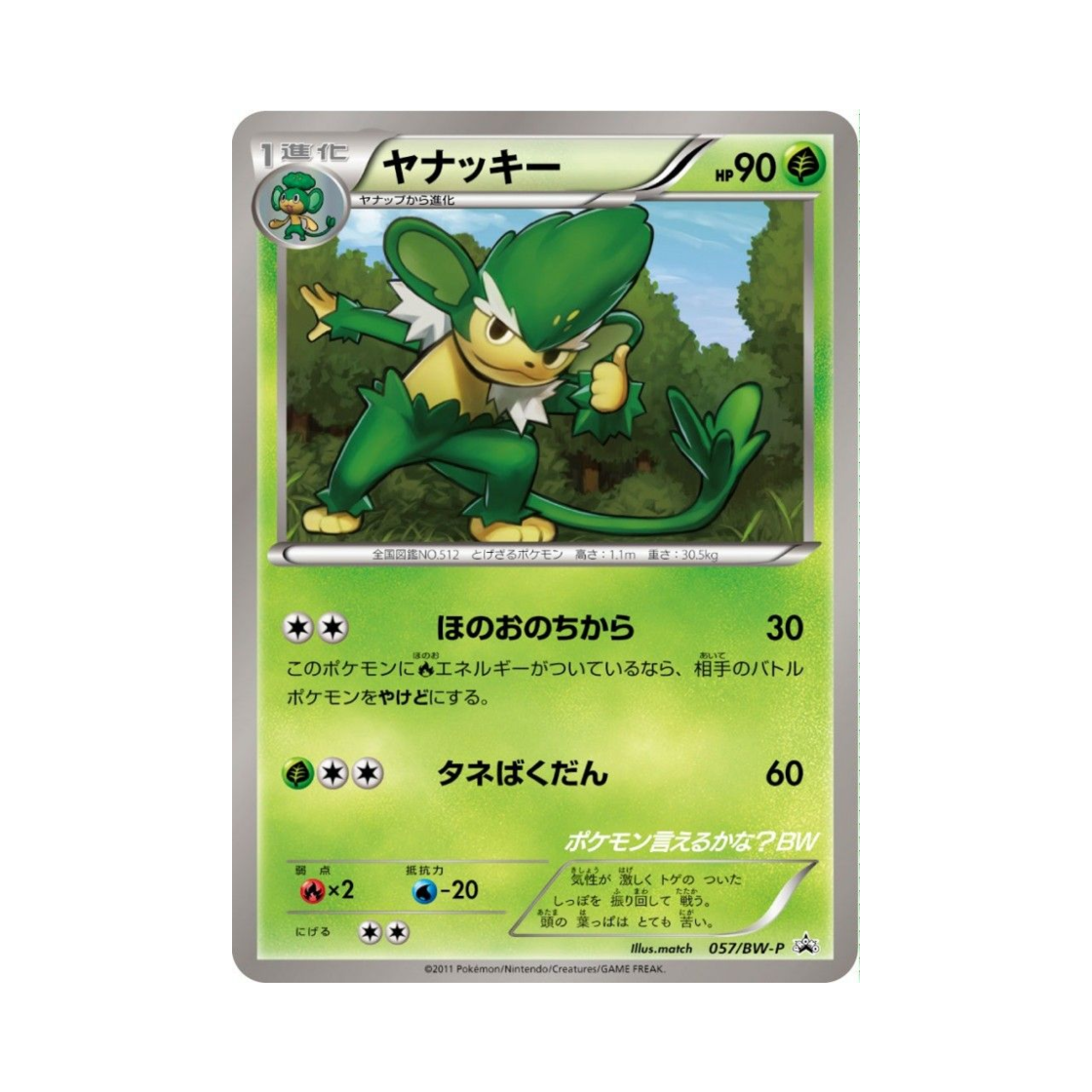 포켓몬 TCG 야나키 P 블랙 & 화이트 프로모카드 (일어판)(Pokemon TCG Simisage P Black & White Promos (Japanese Ver.))
