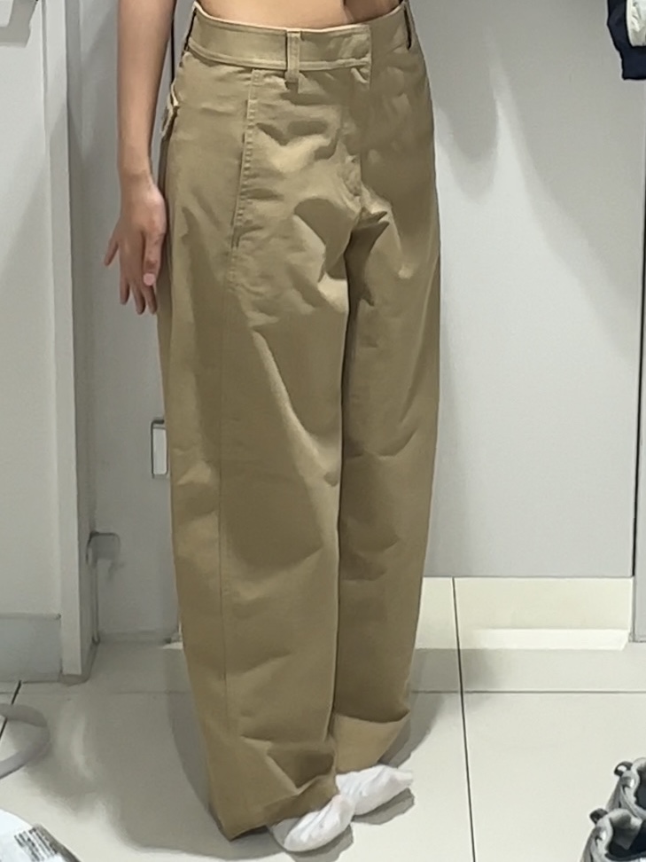 (W) Uniqlo Jersey Barrel Leg Pants Beige - KR 착용 스타일