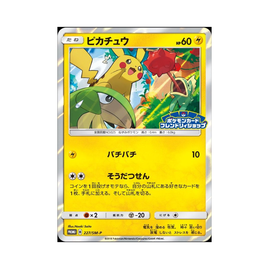 PROMO227-SM-P Pokemon TCG Pikachu P Sun & Moon Promos (Japanese Ver.)