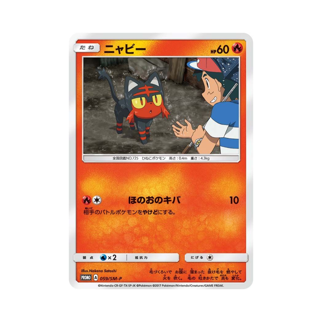 포켓몬 TCG 냐오불 P 썬&문 프로모 카드 (일어판)(Pokemon TCG Litten P Sun & Moon Promos (Japanese Ver.)) - 1