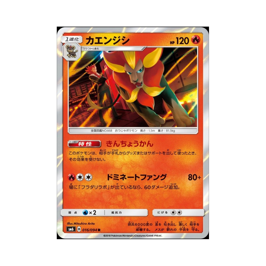 포켓몬 TCG 화염레오 R 금단의 빛 (일어판)(Pokemon TCG Pyroar R Forbidden Light (Japanese Ver.))