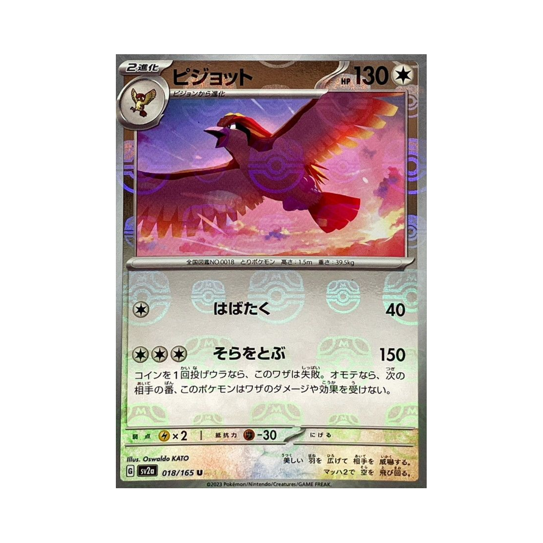 포켓몬 TCG 피죤투 U 마스터볼 미러 포켓몬 카드 151 (일어판)(Pokemon TCG Pidgeot U Masterball Mirror Pokemon Card 151 (Japanese Ver.)) - 1