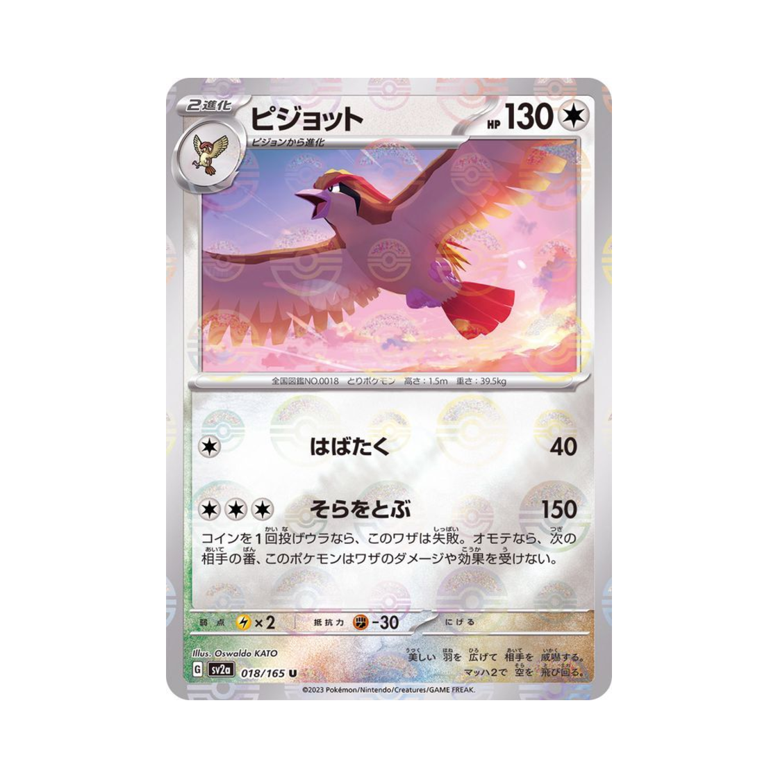 포켓몬 TCG 피죤투 U 몬스터볼 미러 포켓몬 카드 151 (일어판)(Pokemon TCG Pidgeot U Monsterball Mirror Pokemon Card 151 (Japanese Ver.)) - 1