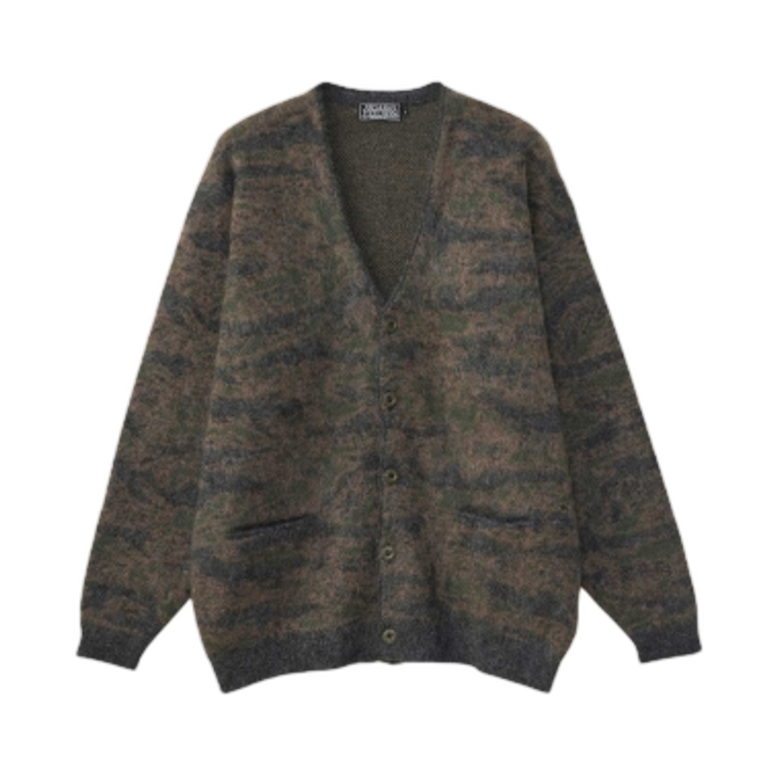 히스테릭 글래머 타이거 카모 자카드 가디건 카키(Hysteric Glamour Tiger Camo Jacquard Cardigan Khaki) - 1